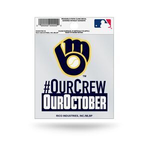 Milwaukee Brewers Static Cling Decal: #OurCrew